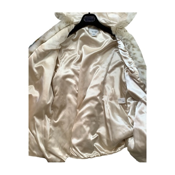 East 5th Vintage Faux Fur Snow Leopard Lynx Print Coat with Hood - Picture 7 of 12